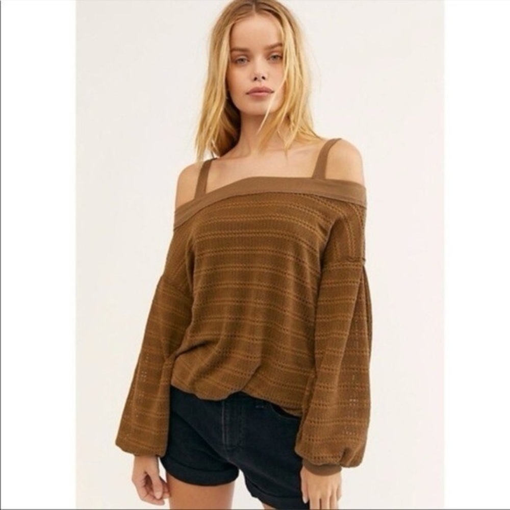 Free People Sistine off the shoulder knit sweater Size M